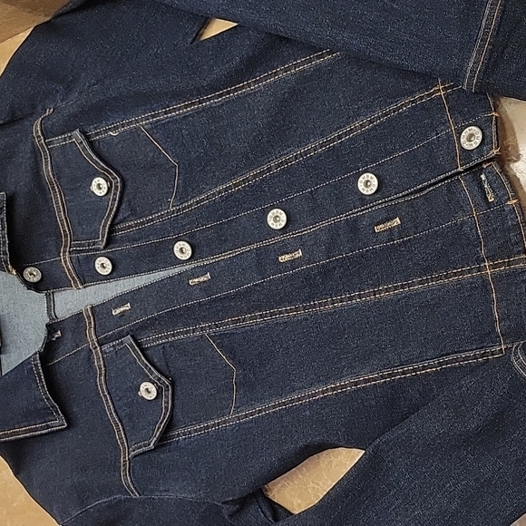 Charlotte Russe Dark Denim Button-down Jacket, S - Picture 12 of 16